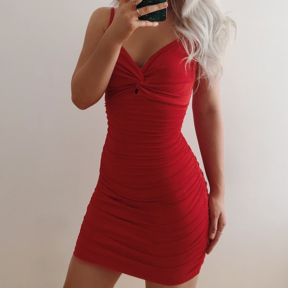 Sexy red bodycon dress